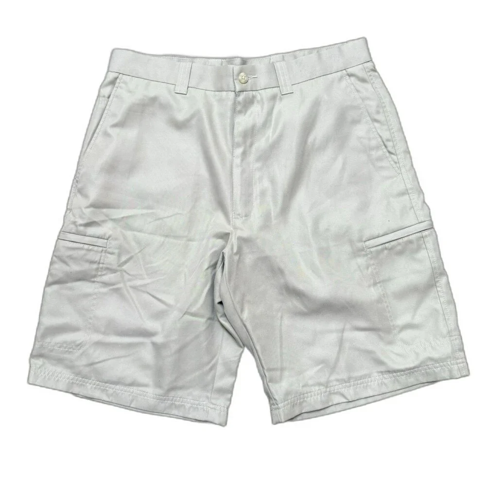 LINKS Men's 32 Golf Shorts Beige Sand Scorecard Pockets Quick Dry 10